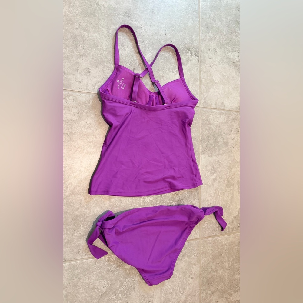 Purple Women's Tankini Swim Set - Classic Two-Piece - Picture 8 of 8